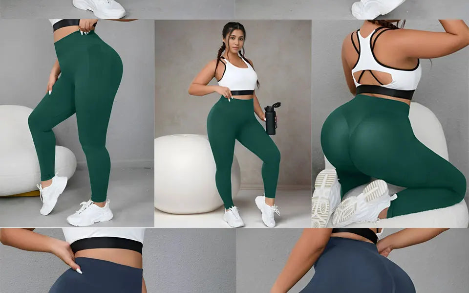 Plus Size Four-Way Stretch Hip-Covering High-Elastic Sports Yoga Fitness Women's High-Waisted Peach Butt Tight-Fitting Quick-Drying Slimming Look Seamless Pants