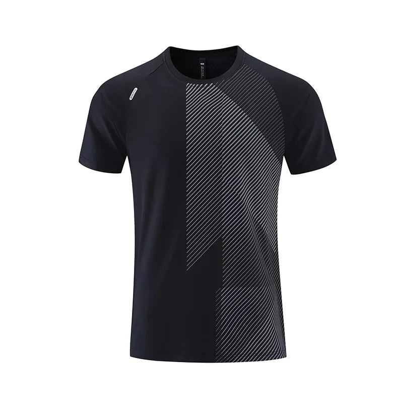 Mermaid Curve Summer Men's Short-sleeved Sports T-shirt Quick-drying Clothes Loose Casual Wear Running Top Fitness Clothes