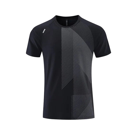Mermaid Curve Summer Men's Short-sleeved Sports T-shirt Quick-drying Clothes Loose Casual Wear Running Top Fitness Clothes
