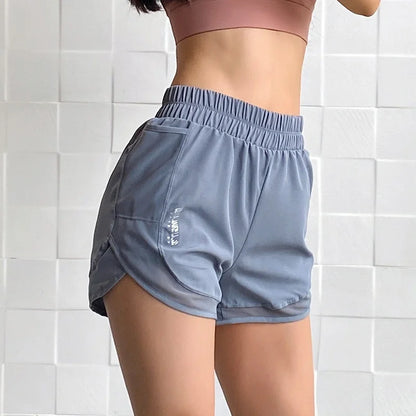 Shorts with Pockets Women's Athletic Shorts High Waisted Running Short Pocket 2.5" Sporty Shorts Gym Elastic Workout Shorts