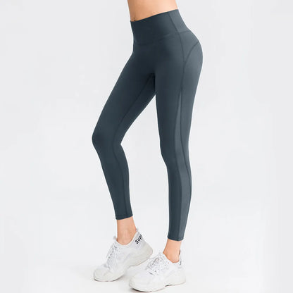 Women Yoga Pants Tight High Waist Hip Raise Mesh No T-shaped Stitches Sports Leggings for Fitness