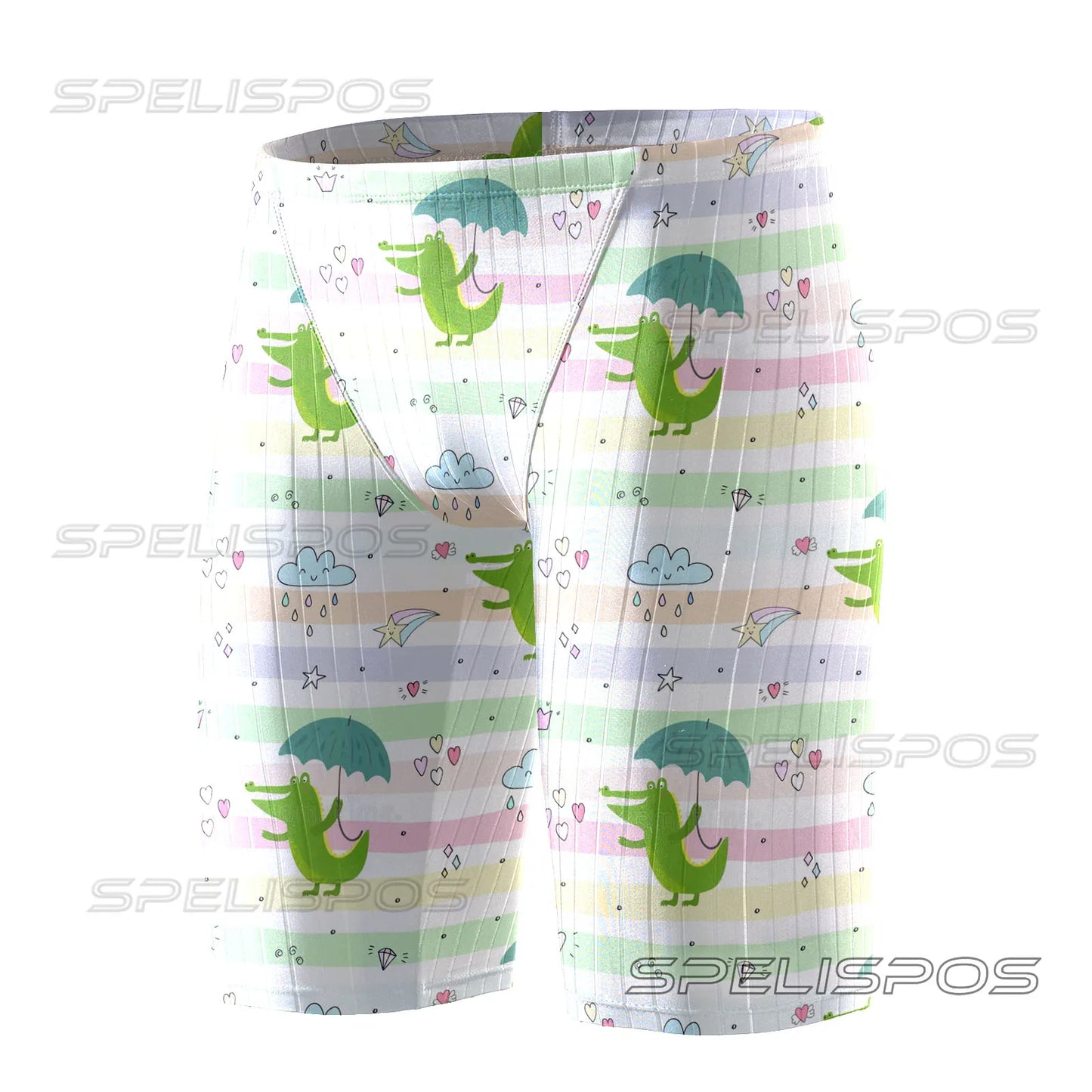 SPELISPOS Summer Men Swimming Trunk Swimwear Beach Swim Sport Short Briefs Elastic Surfing Swimsuit Training Flat Pants Diving