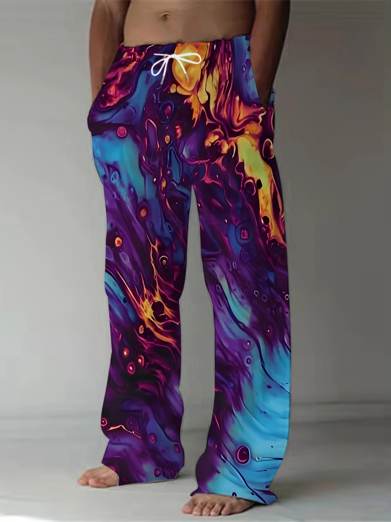 Oversized Casual Pants, Drawstring Wide-legged Pants, European And American Popular Urban Fashion Pants, Spring And Summer Pants