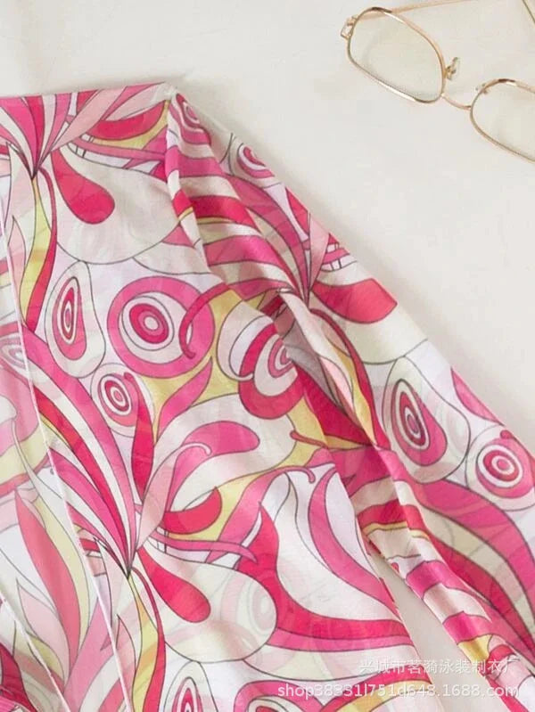 Summer Print Bikinis Swimwear Female Swimsuit Beachwear Push Up Three-Piece Bikini Set Women Swimming Bathing Suit