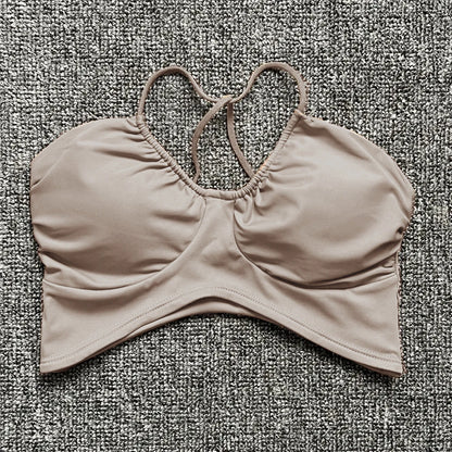 Pad Spandex Nylon Sport Bras Women Sports Bra Gym Fitness Push Up Tank Top Women Cross Yoga Ballet Dance Underwear