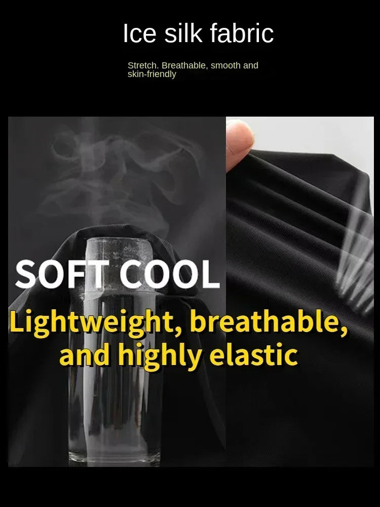 Plus Size 7XL 8XL 9XL Summer Ice Silk Sweatpants Men's High Elastic Gym Joggers Running Quick Drying Sports Pants Men Trousers