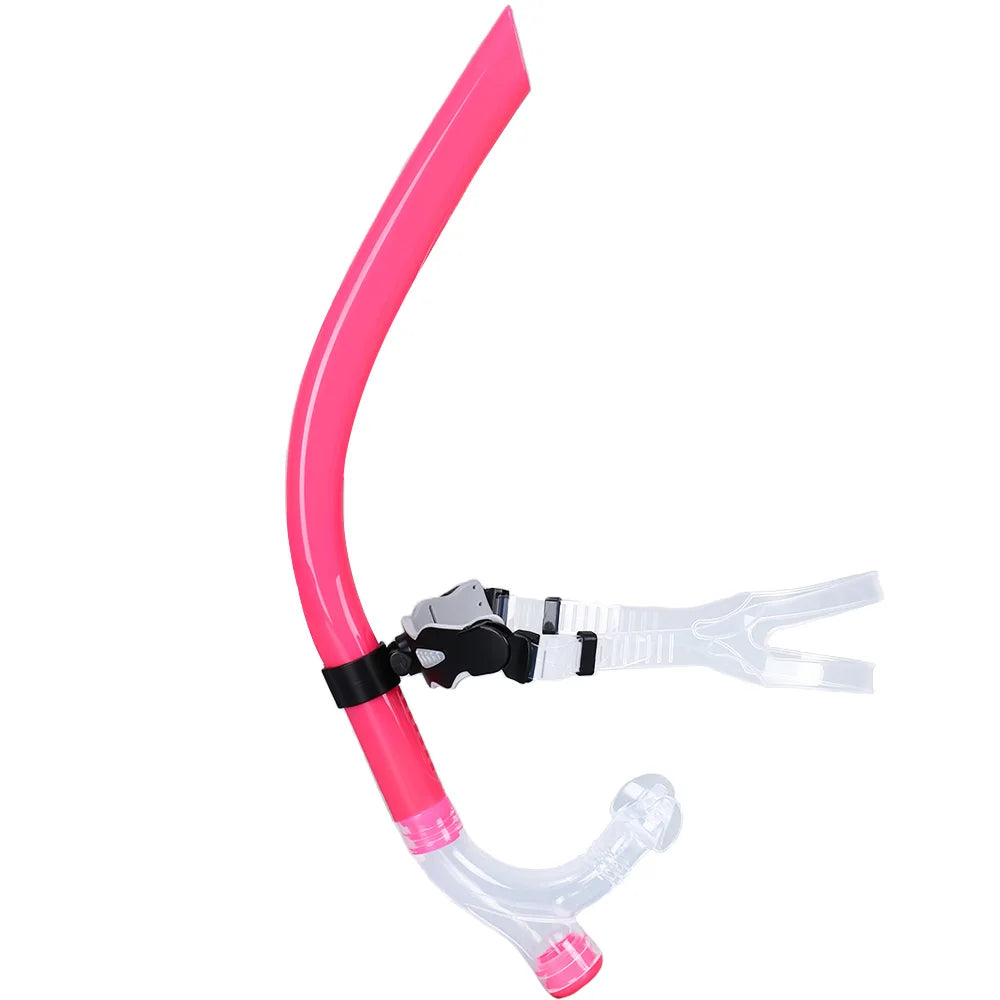Swim Training Snorkel Center-Mount Front Comfortable Mounted Silicone Mouthpiece Junior Swimmers Equipment For Adult Youth Kid