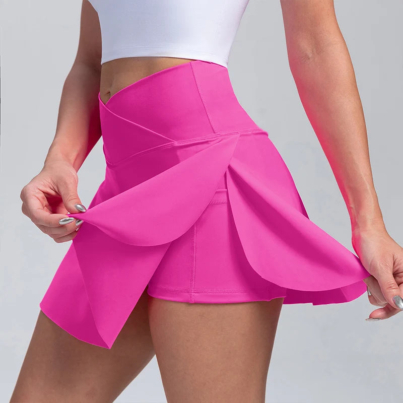 Women's High-Waisted Tennis Skort with Pockets