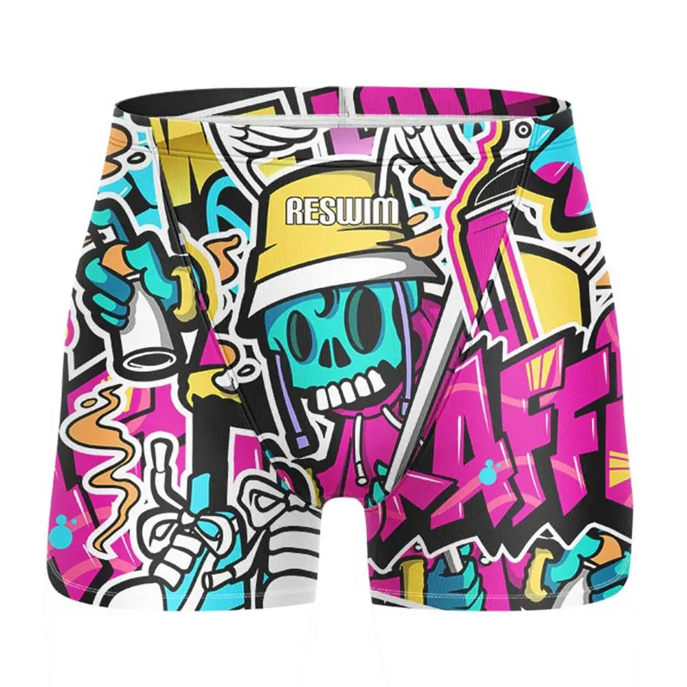 Swim Boxers Summer Swimming Trunks Men's Swim Jammer Surf Shorts Endurance Athletic Training Swimsuit Pants GYM Swimwear Beach Tights Shorts