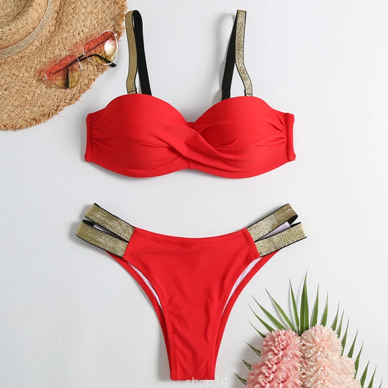 Bikinis Swimsuits Women's Swimwear Push Up Female Beach Swim Wear Bathing Suits Brazilian Bikini Set Pool Bather