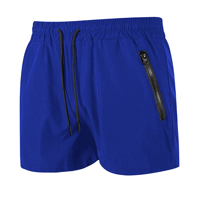Men's Gym Workout Running Shorts with Zipper Pockets Mesh Liner Summer Sports Athletic Quick Dry Stretchy Shorts Swim Trunks