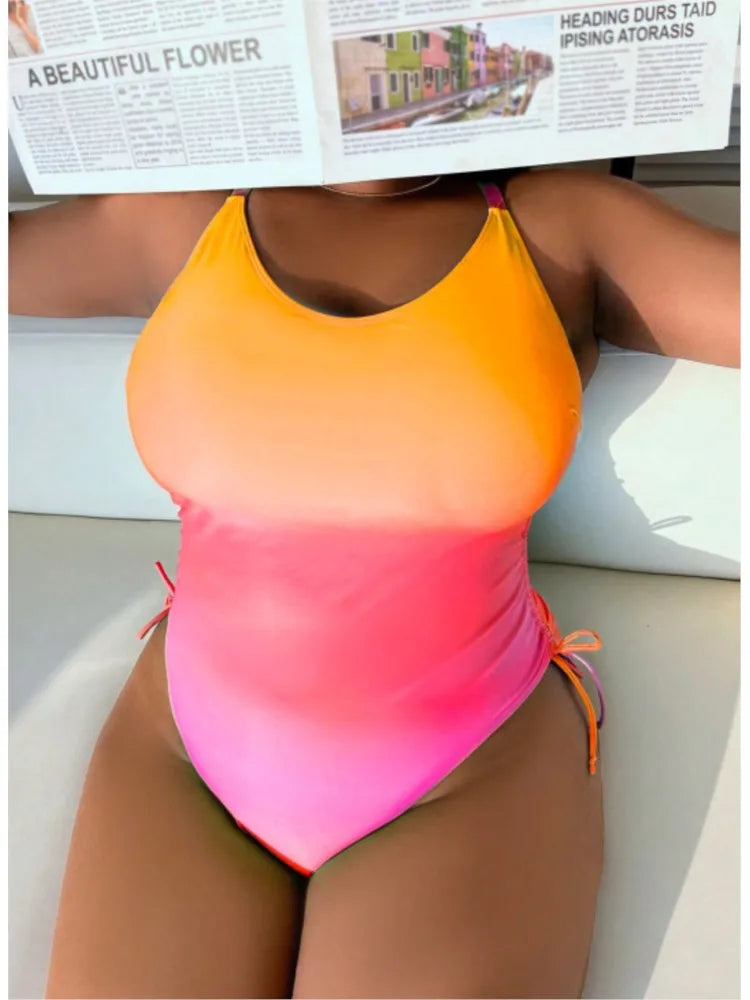 One Piece Plus Size Women Push Up Large Size Swimsuit Summer Big Size Tummy Control Swimwear Bathers