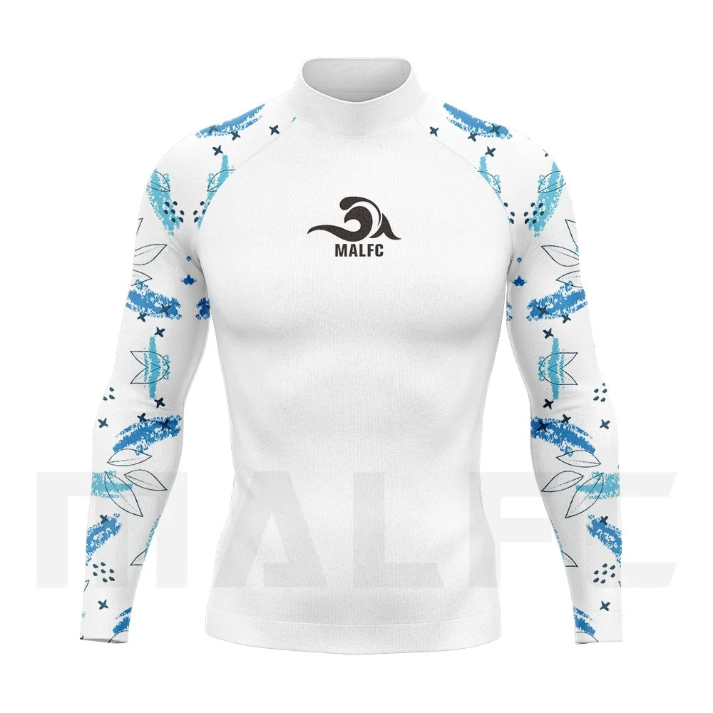 MALFC Rash guard for men Surfing Clothes Swimsuit Surf Wear UPF 50 Water Sport Long Sleeve T-shirt Swimwear