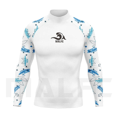 MALFC Rash guard for men Surfing Clothes Swimsuit Surf Wear UPF 50 Water Sport Long Sleeve T-shirt Swimwear