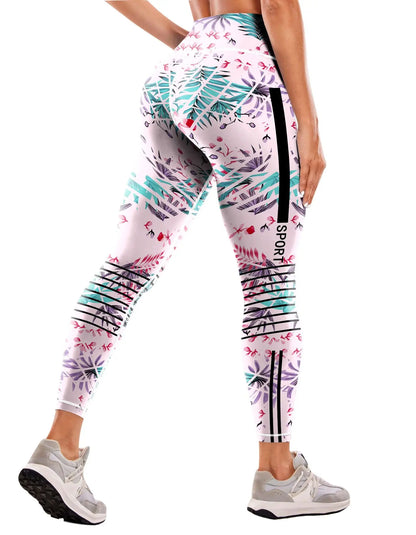 Women's 50-color high-waist printed yoga pants, hip-lifting tight quick-drying sports yoga pants