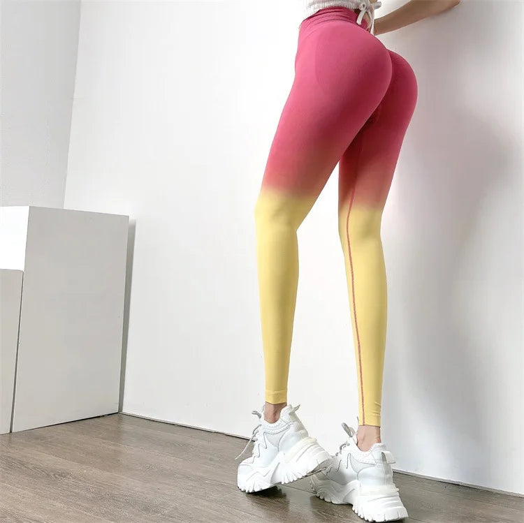 Women Coloured Leggings Gradient Tone Coloured Variations Yoga  Pants