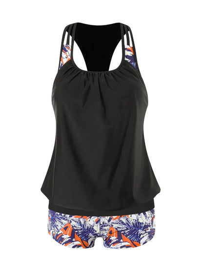 Tankini Set Two Pieces High Waist Swimsuit Women Print Swimwear Beachwear Female Bathers Bathing Swimming Swim Suit Summer