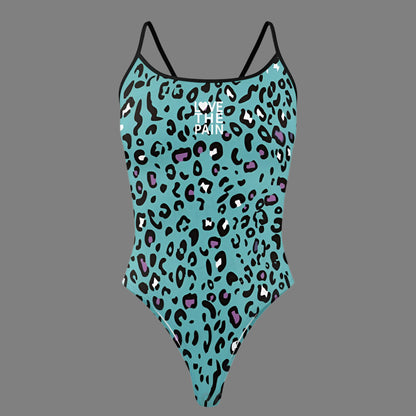 Love The Pain Female Skulls & Animal Print One Piece Swimsuit Swimwear