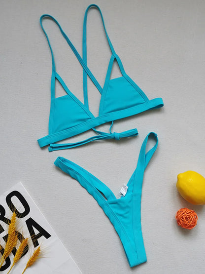 Extreme Mini Micro Thong Bikini Women Swimsuit Female Swimwear Two Pieces Bikini Set String Bathing Suit Swim Lady