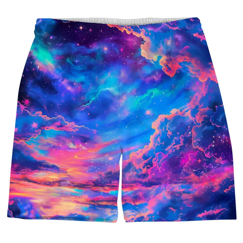 Colorful Psychedelic Pattern Beach Shorts For Men 3d Print Personality Short Pants Summer Fashion Male Quick Dry Swimming Trunks