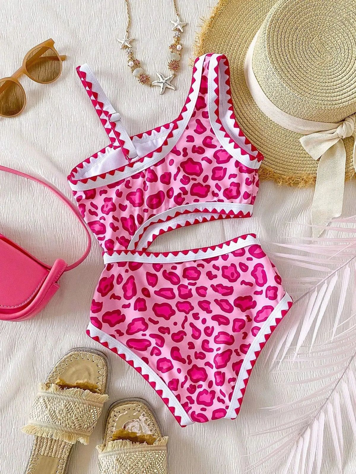 Girls Swimsuit Floral One Piece Swimwear for Kids Hollow-out Beachwear Beach Bathing Suit