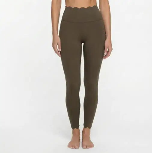 Laser Wave Plastic Elastic High Waist Tight Pants for Women, Speed Drying Fitness Running, Tight Bottom Pants XP172