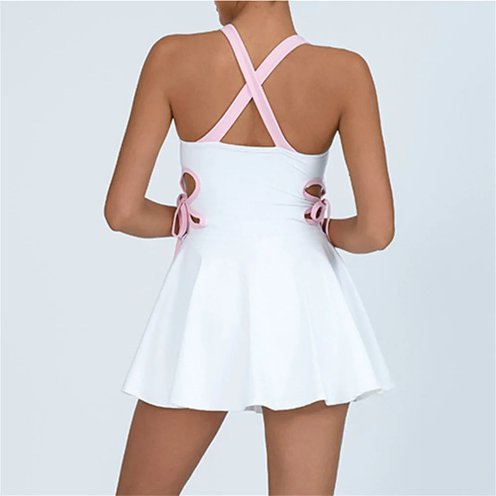 Pad Women Tennis Yoga Set One-Pieces Dress Sports Golf Badminton Skorts Anti Shorts Tracksuits Active Wear