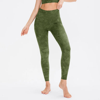 High-Waist Yoga Pants Women's Fitness Sports Printed No Obvious Stitching Butt-Lifting High-Elasticity Summer Running Exercise
