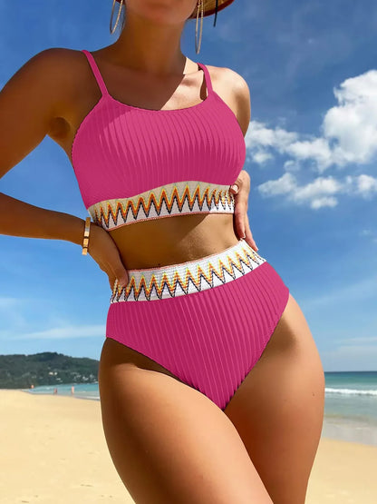 Fluorescent Crinkle Cloth Swimsuit for Women, Special Fabric Bikini, Candy Color, European and American