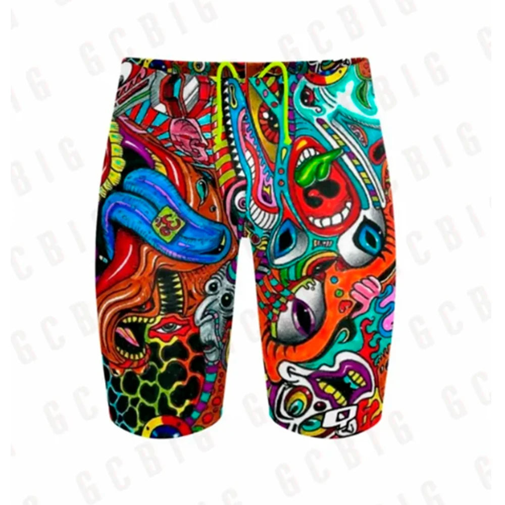 Men's Performance Jammers Swimsuit Swimming Trunks Professional Training Swimwear Sports Surfing Short