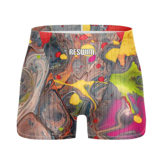 Men's Jammer Swimsuit Athletic Training Swim Trunks Bathing Suit Durable Training Swimming Surfing Diving Shorts Summer Swimwear