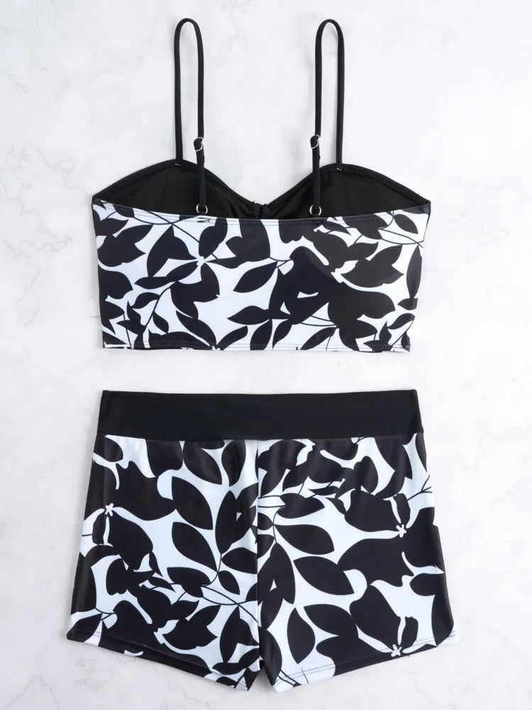 2 Piece Swimsuit Women Summer Bathing Suit Bikini Set Sleeveless Swimwear Women Beach Swimming Suit For Female