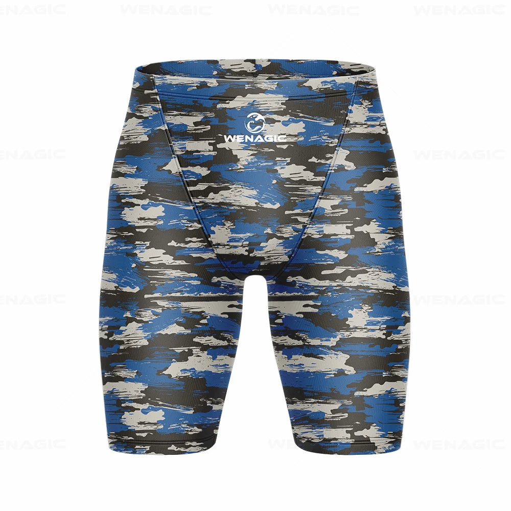 Men's Swimming Jammer Swimwear Endurance Athletic Training Swimsuit Summer Beach Swimming Trunks Diving Surf Tight Shorts