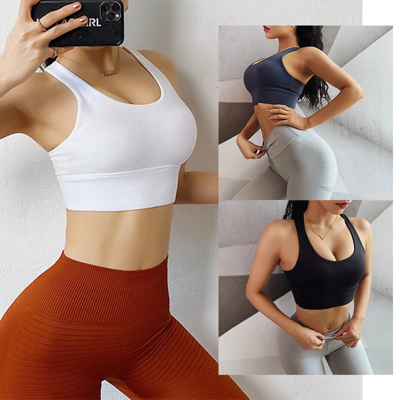 Sports Bra High Impact Sports Bras Criss Cross Back Full Support for Large Bust No Bounce Yoga Bra Bounce Control Crop