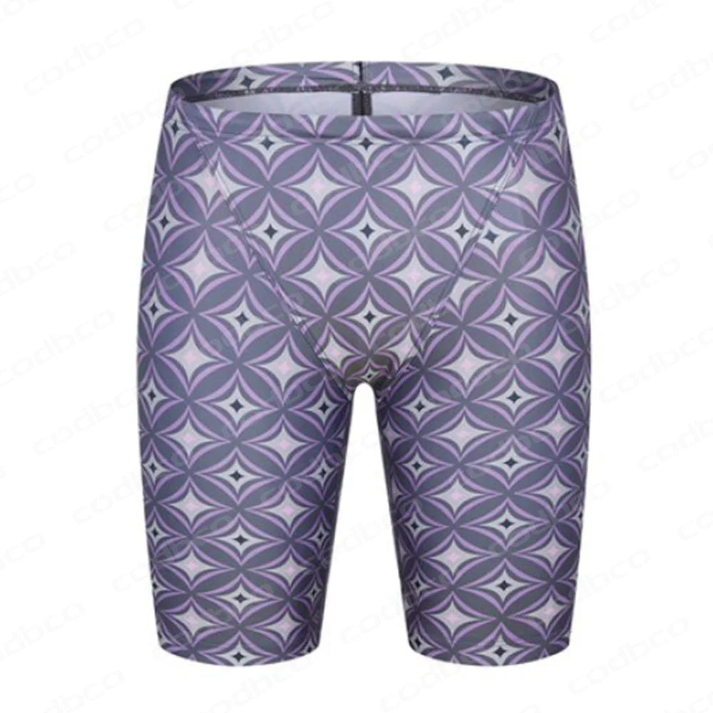 Summer Men's Swim Jammer Swimsuit Swimming Trunks Shorts Beach Tights Swim Pants Quick Dry Sports Running Surfing Diving Shorts