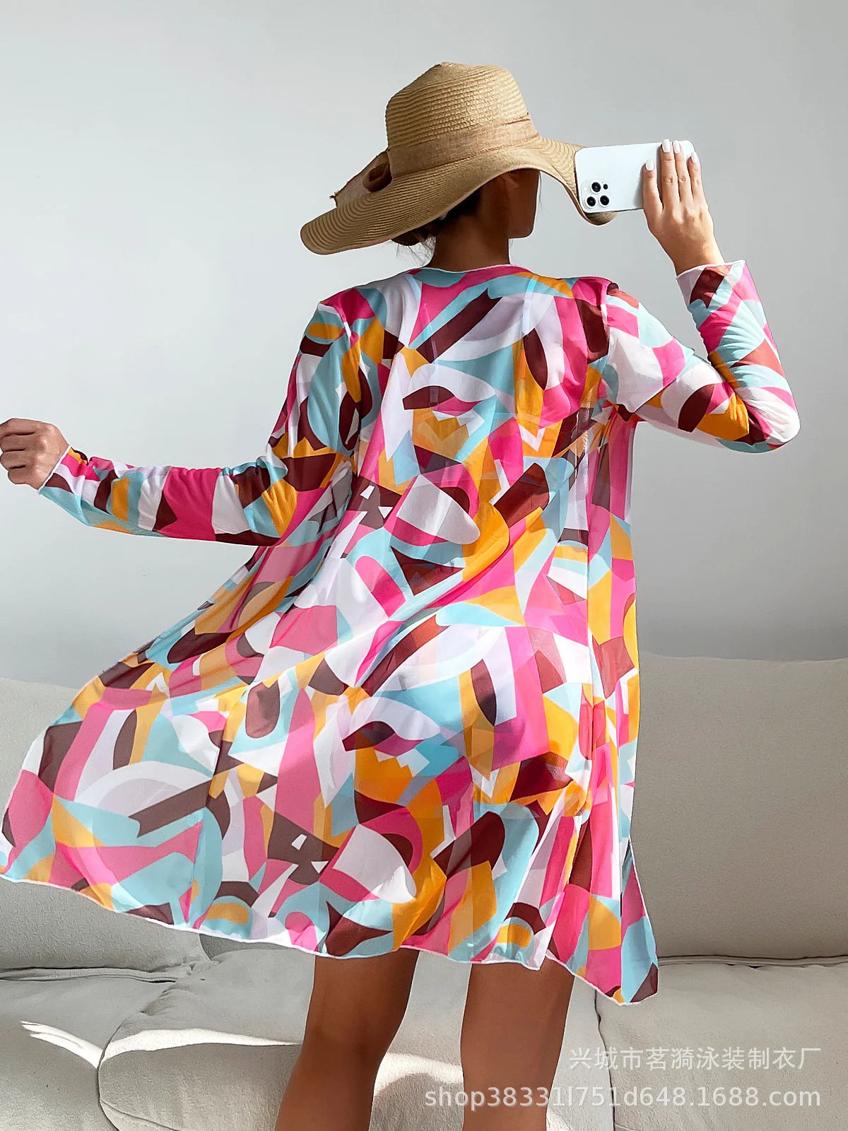 Summer Print Bikinis Swimwear Female Swimsuit Beachwear Push Up Three-Piece Bikini Set Women Swimming Bathing Suit