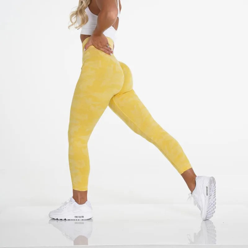 Seamless Workout Gym Leggings Women Camouflage Yoga Pant High Waist Scrunch Butt Fitness Tights 10 Colors XS Sportswear