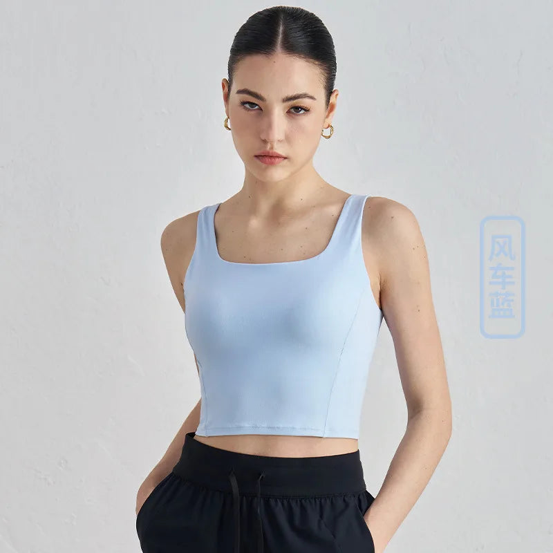 Women Shock-proof Sports Bra Running Breathable Fix-cup Yoga Vest Gym Clothing Fitness Bra