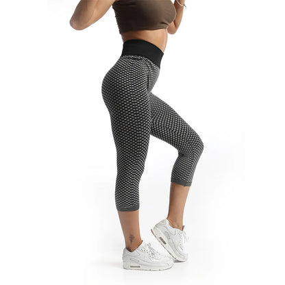 YSDNCHI Push Up Leggings Breathable Workout Capris Sport Leggins Seamless High Waist Mid-Calf Women Gym Fitness Yoga Clothing