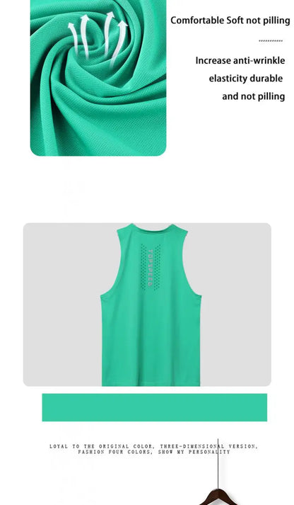 (M-3XL)Men Quick Dry Running Sport Vest Loose Fit Basketball Vest Plus Size Gym Singlets Fitness Tops Workout Sleeveless Shirt