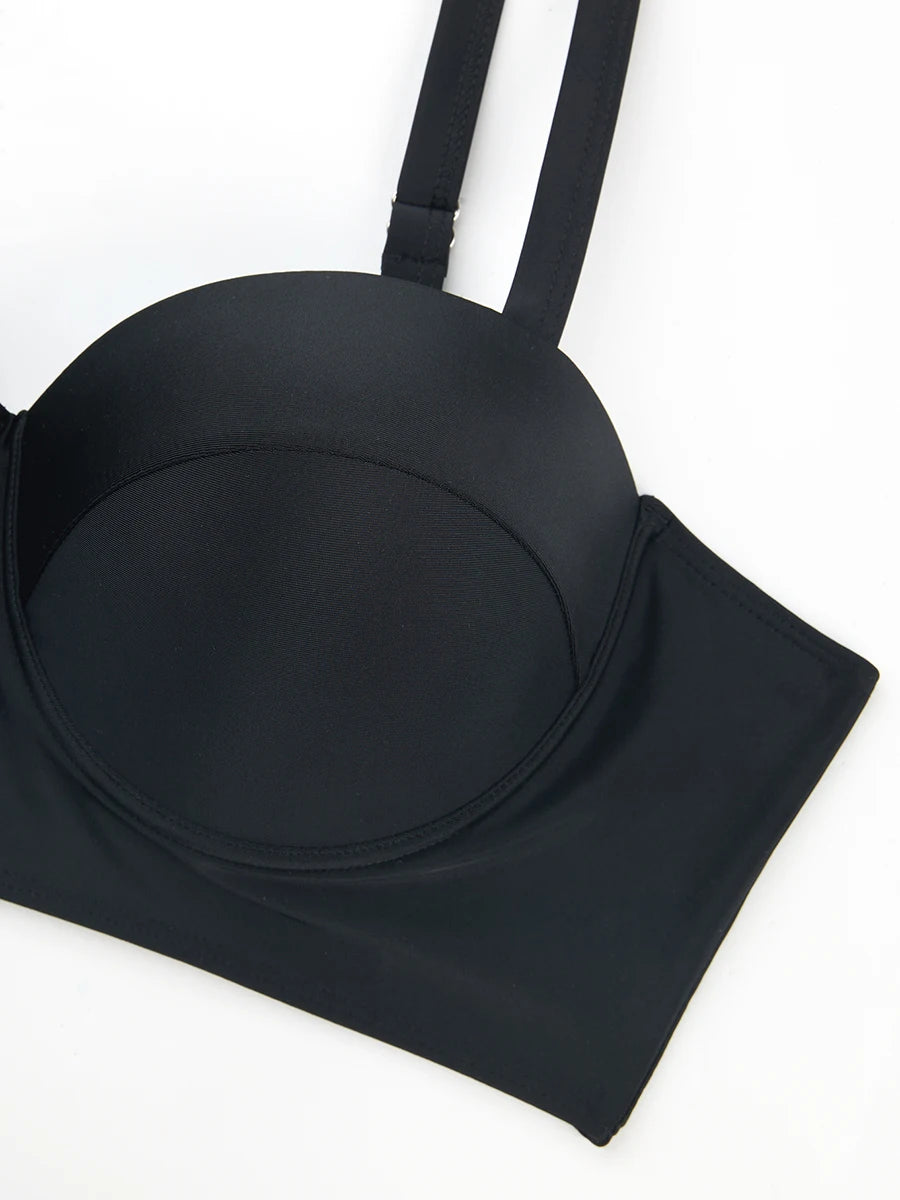 Large Plus Size Push Up Solid Bikini Two Piece High Waist Swimsuit Women Swimwear Female Bathing Suit Beachwear Swimming