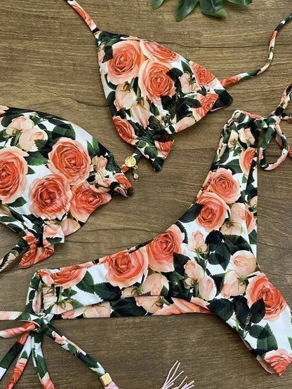 Bikinis Set Women Swimsuit Bandage Two-Piece Swimwear Brazilian Biquínis Beachwear Bathing Suit