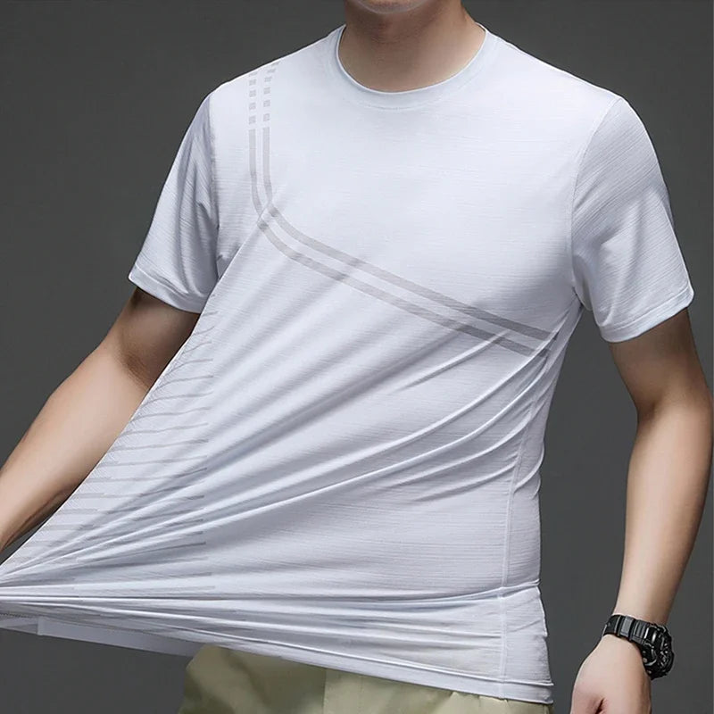 Undershirt Men's Running Short Sleeves T-shirts Yoga Tops Lycra Things for Gym Clothes Man Sweatshirt Wicking Breathable Dry Fit