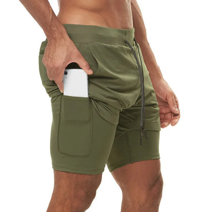 M-5XL  Jogger Shorts Oversized Men 2 In 1 Short Pant Gyms Fitness Built-in Pocket Quick Dry Running Shorts Man Athletic Shorts