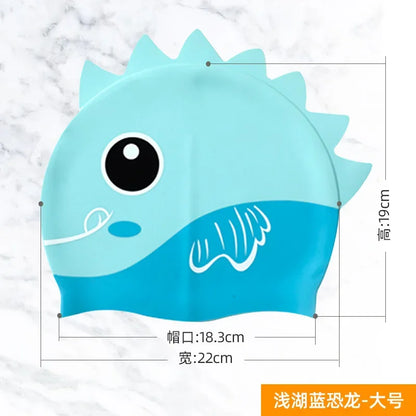 Cartoon Cute Fish Shark Silicone Swimming Cap for Children Protect Ears Swim Hat for Boys Girls Kids Swimming Pool Accessories