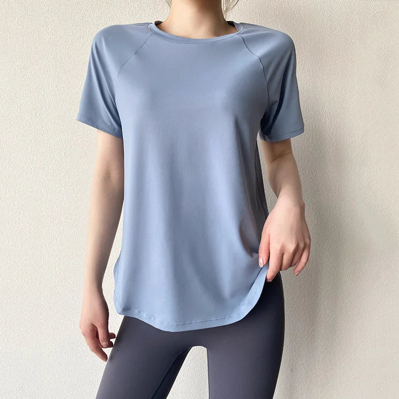 Sportswear Woman Gym Yoga Clothes Women T-Shirt Short Sleeve Quick Dry Fitness Top Breathable Running Shirt Yoga Wear