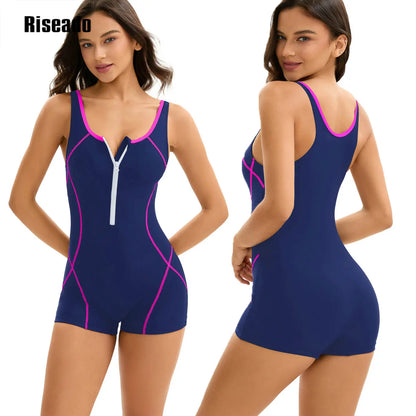 Women's One Piece Printed Boyleg Unitard Swimsuit Modest Swimwear Training Bathers Pool Beach