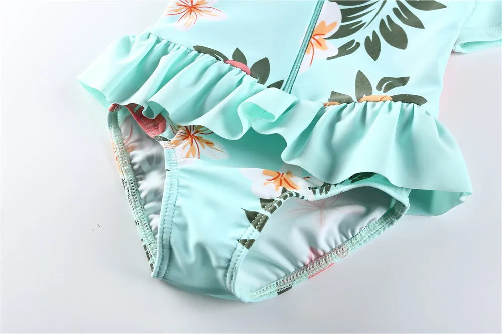 Wishere Swimsuit One-piece Baby Swimwear Girl's Bikini Swimming Rashguard UPF50+ Beachwear Sunsuit Kids Bathing Surfing Suit