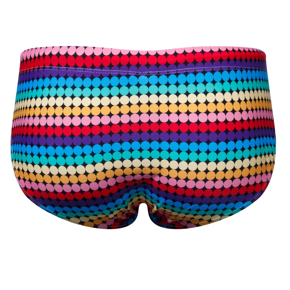 Padded Men Swimming Briefs Swimwear Color Prints Bathers