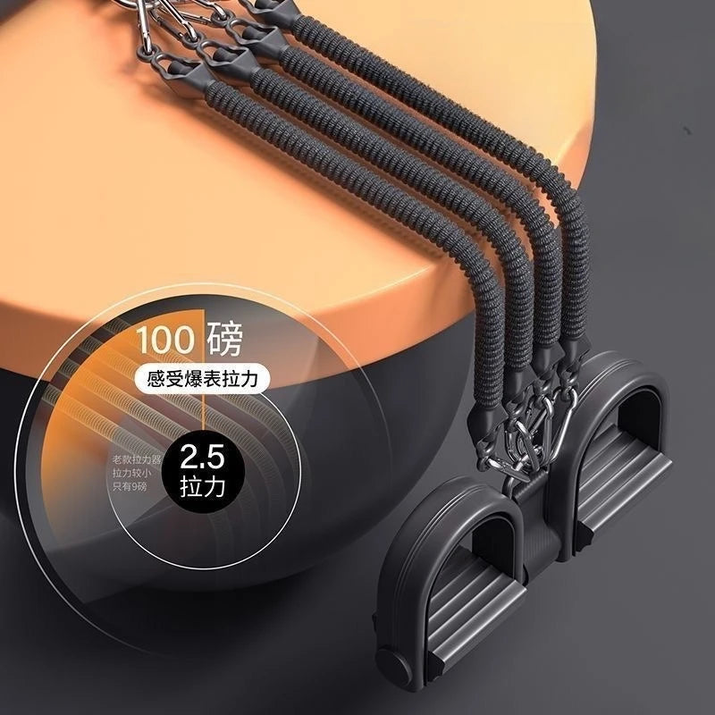 50-100LBS Pedal Tension Rope Men Abdominal Strengthen Elastic Band Tension Rope Expand Chest Strength Exercise Fitness Equipment